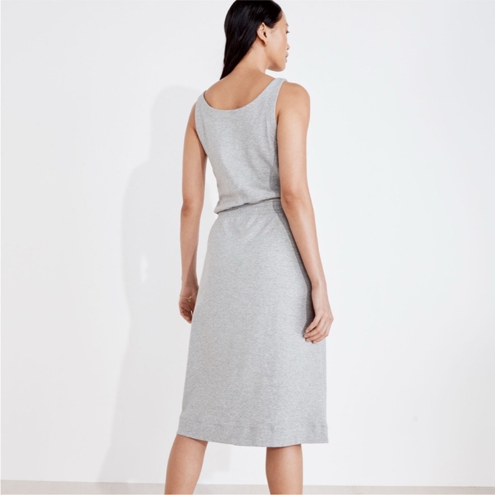 Haven Well Within Womens Cotton Interlock Tie Waist Midi Dress Gray Size Large - Picture 2 of 8